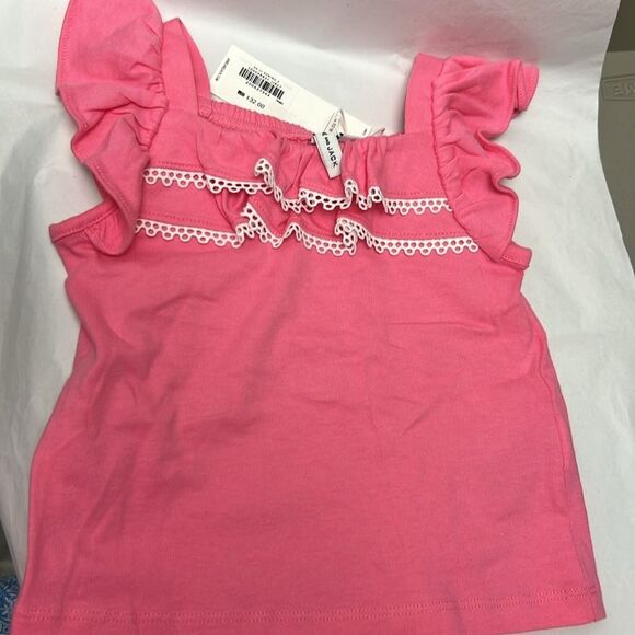 Janie and Jack 100048837 Girl Sunrise Pink Circle Trim Ruffle Top NWT - Picture 6 of 12